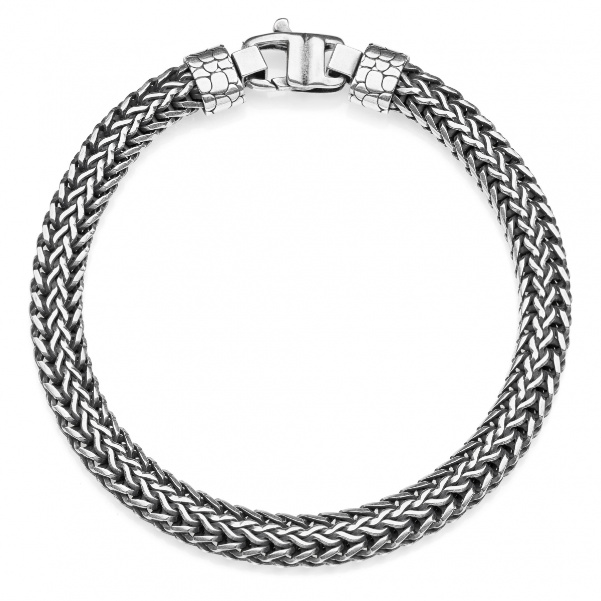 UNICEF Market  950 Silver and Waxed Cord Bracelet from Thailand - Everyday  Thai in Steel Grey