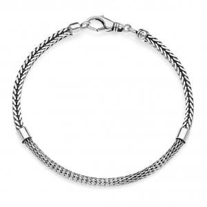 Silver bracelet with foxtail