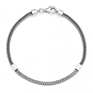 Silver bracelet with foxtail