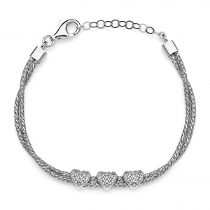 Silver bracelet with Cubic Zirconia