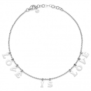 Silver anklet with pendants