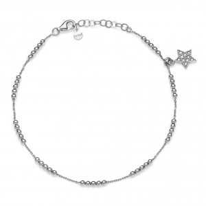 Silver anklet with Cubic Zirconia