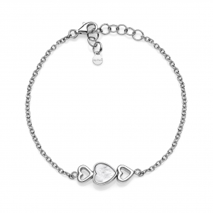 Silver bracelet with mother of pearl