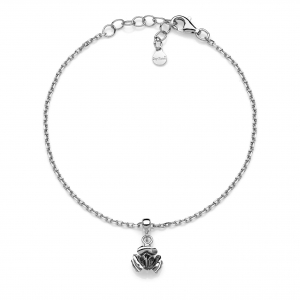 Silver bracelet with rose