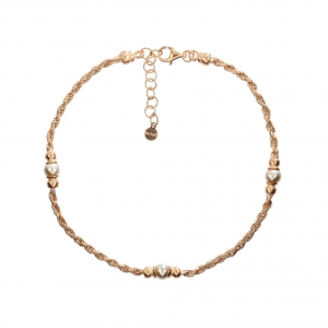 Silver anklet with pearls