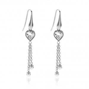 Silver earrings with crystals