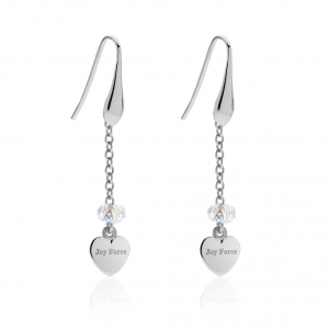 Silver earrings with crystals