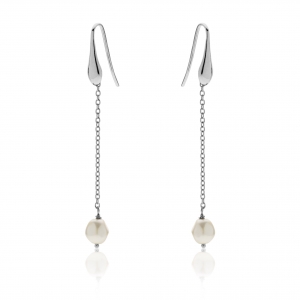 Silver earrings with crystal pearls