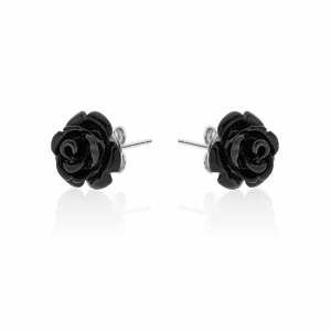 Silver earrings with rose