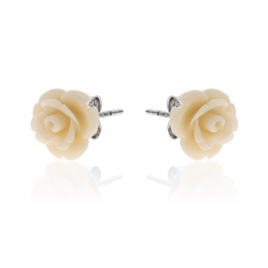 Silver earrings with roses