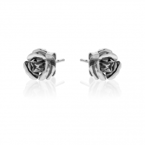 Silver earrings with roses