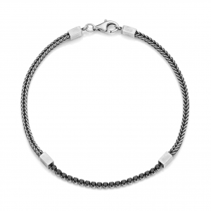 Silver bracelet with foxtail chain