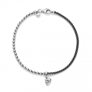 Silver bracelet with tennis chain